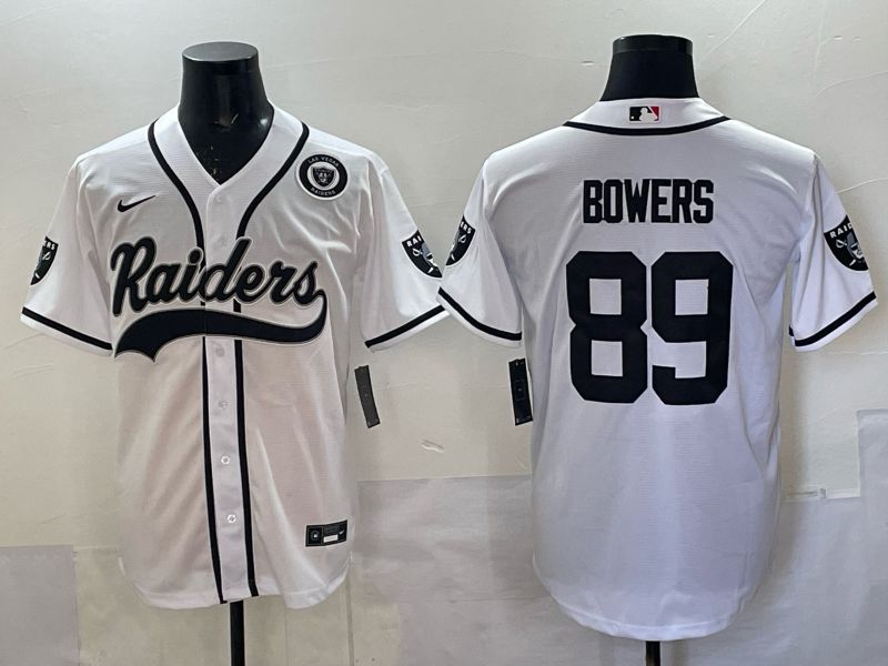 Men 2025 Oakland Raiders #89 Bowers white 3th generation Joint Name Nike Limited NFL Jersey style 008